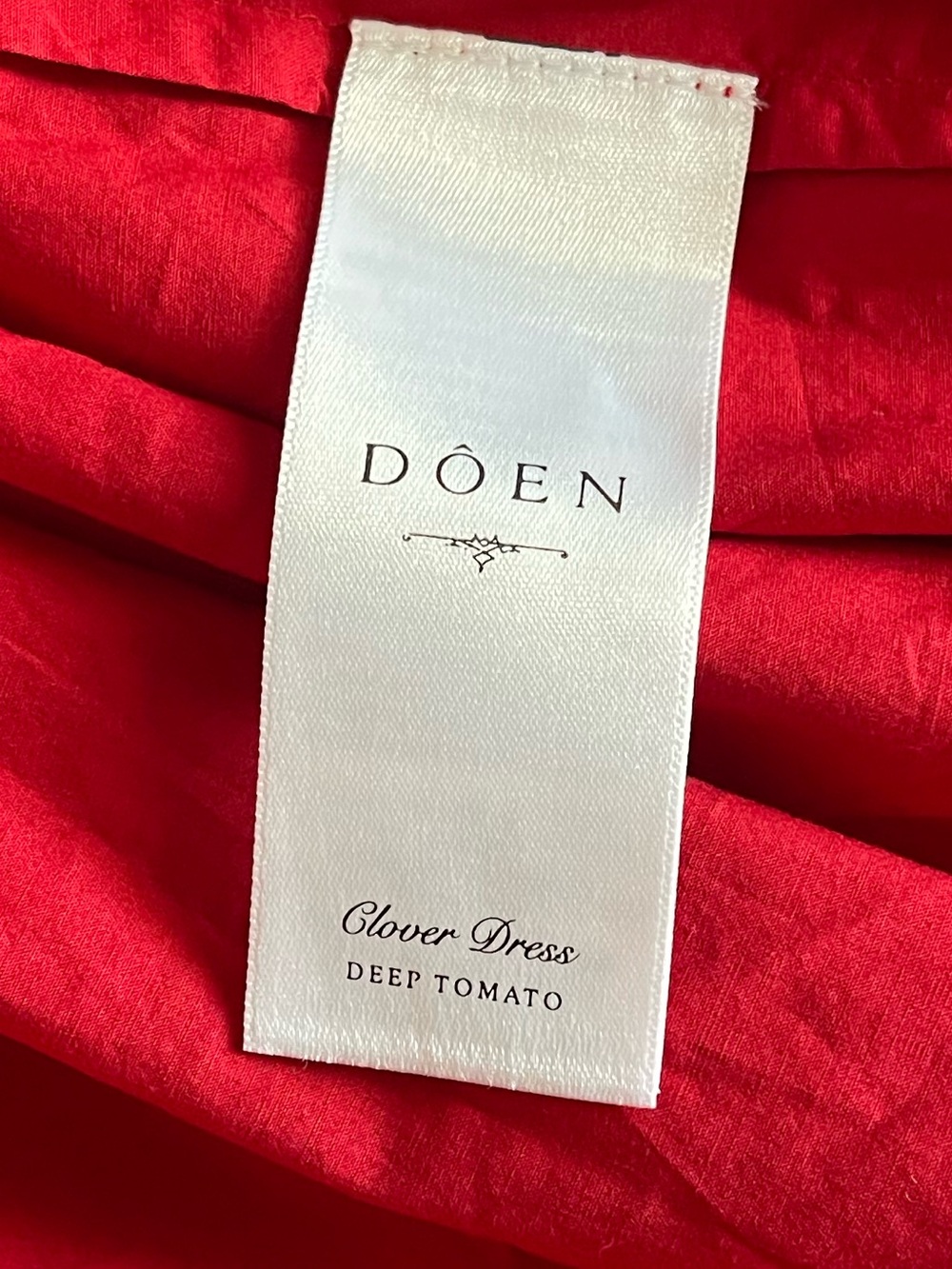 Doen Clover Red Dress Poplin Organic Cotton Tiered Sundress - Picture 11 of 15